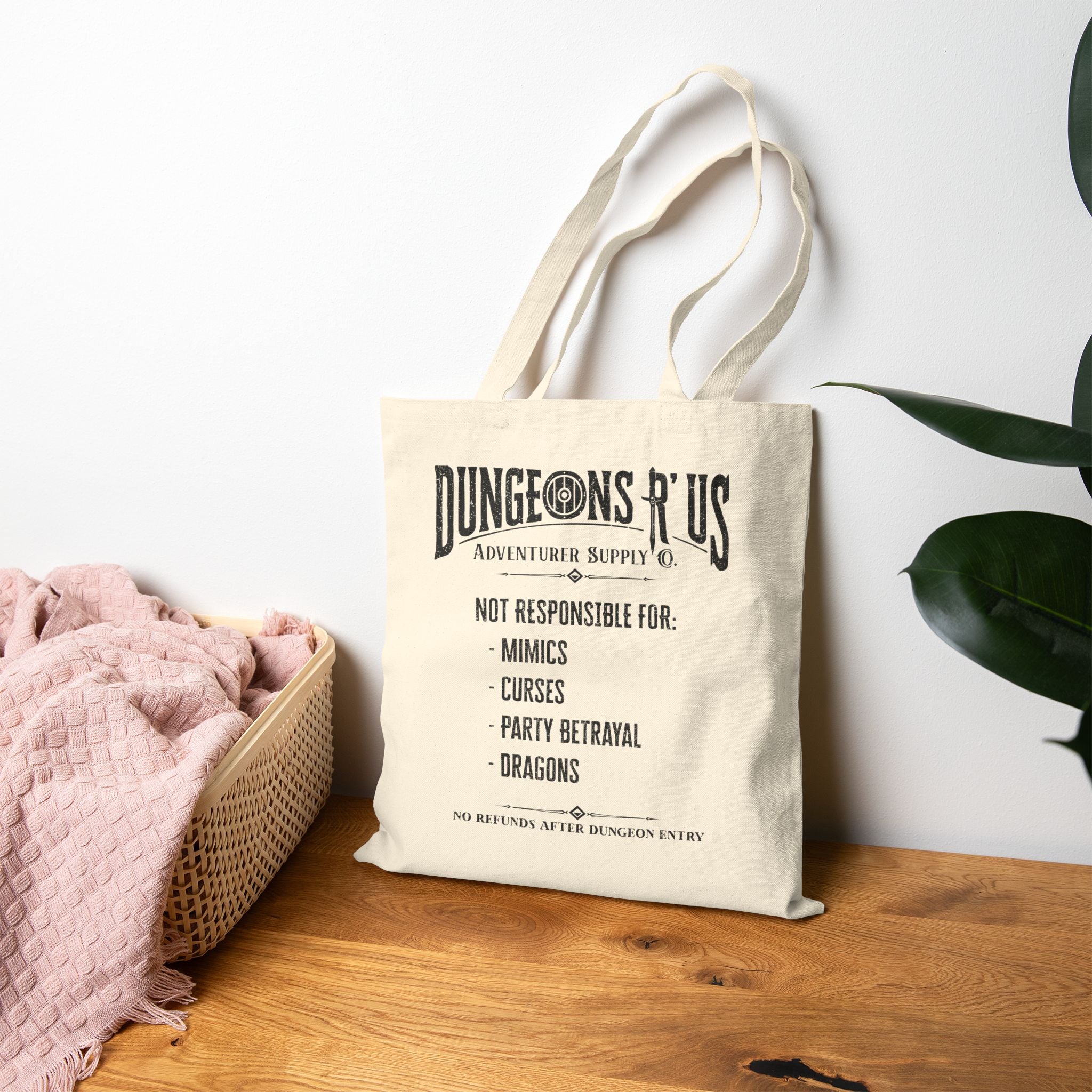 Dungeons R’ Us Tote Bag – Funny DnD Gift, Fantasy RPG Shopping Bag, Adventurer Supply Co. Merch